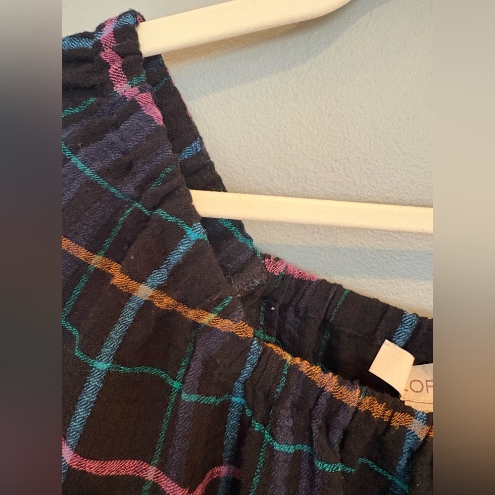 LOFT Multicolor Plaid Off-Shoulder Blouse - Picture 7 of 7